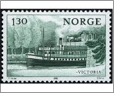 Used NK 890   Steamer "Victoria" (1882), Bandak Canal Black blue green 1.3 Krone