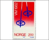 Used NK 901   World Skiing Championships Bright violet ultramarine,Dark orange red 2 Krone