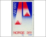 Used NK 902   World Skiing Championships Bright violet ultramarine,Dark orange red 3 Krone