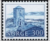 Used NK 907   Ruins of Selje Monastery, Selja Dark blue 3 Krone