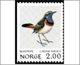 Used NK 908   Bluethroat (Luscinia svecica svecica) Multicolor 2 Krone