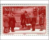 Used NK 914   King Haakon VII, 1905 Brown carmine 3 Krone