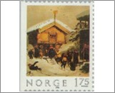 Used NK 923   Norwegian Christmas customs, Adolph Tidemand (1846) Multicolor 1.75 Krone