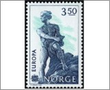 Used NK 934   Niels Henrik Abel (1802-1829) mathematician Blue green,Dark blue 3.5 Krone