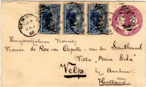 1893 Postal Stationary from New York to Velp by Arnhem, Holland