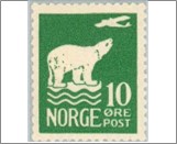 Mint NK 133 Polar Bear and Aeroplane 10 Øre Green