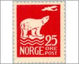 Mint NK 136 Polar Bear and Aeroplane 25 Øre Carmine
