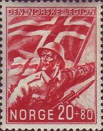 Mint NK 259 Norwegian Legion Support Fund 20 Øre Dark red
