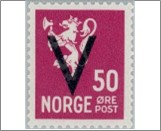 Mint NK 287 V- Overprint (no wmk) 50 Øre Brown lilac