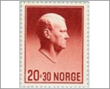 Mint NK 301 Vidkun Quisling (1887-1945) 20 Øre Carmine brown