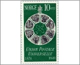 Mint NK 380 Universal Postal Union 10 Øre Green,Grey