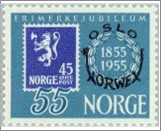 Mint NK 430 Stamp exhibition Norwex - Oslo 55 Øre Grey blue,Ultramarine