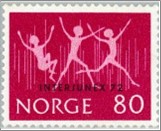 Mint NK 695 Stampexhibition Interjunex 72 Dark pink lilac 80 Øre