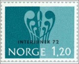Mint NK 696 Stampexhibition Interjunex 72 Grey blue 1.2 Krone