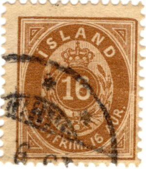 Iceland 1876 16 Aur Brown, SC IS 12, Facit 13d