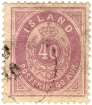 Iceland 1882 40 Aur Lilac, SC IS 18, Facit 17a