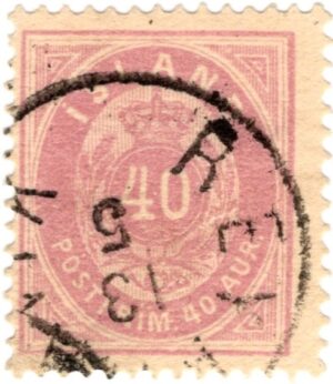 Iceland 1882 40 Aur Lilac, SC IS 18, Facit 17b