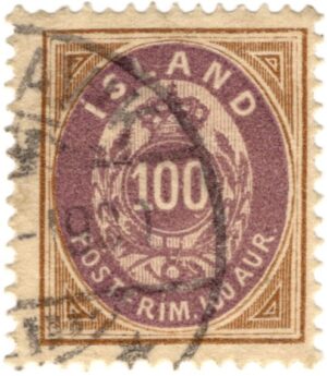 Iceland 1892 100 Aur Brown,Lilac, SC IS 20
