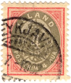 Iceland 1900 4 Aur Grey,Pink, SC IS 23, Facit 22