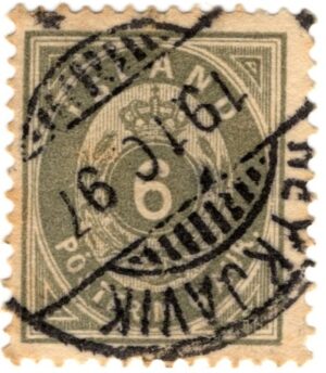 Iceland 1897 6 Aur Grey, SC IS 25, Facit 25
