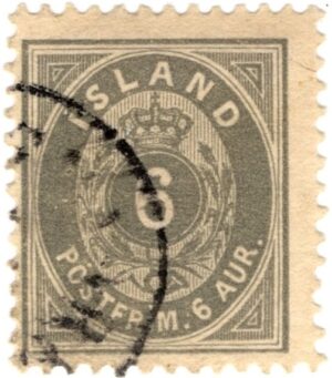 Iceland 1897 6 Aur Grey, SC IS 25