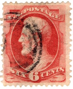 USA 1870 Used SC148 Abraham Lincoln Carmine 6 Cent 1870