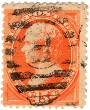 US 152 Used Daniel Webster Bright orange 15 Cent 1870