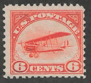 USA 1918 Mint SCC1 Curtiss Jenny Orange 6 Cent 1918