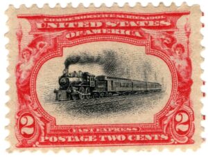 USA 1901 Mint Empire State Express (1891), passenger train Black,Carmine 2 Cent 1901 SC 295
