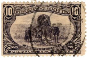 USA 1898 Used Hardships of Emigration Grey violet 10 Cent 1898 SC 290
