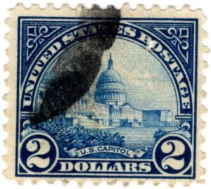 USA 1923 Used United States Capitol (1793), Washington, D.C. Dark blue 2 Dollar 1923 SC 572