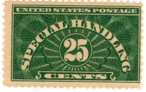 USA 1925 MNH SCQE4 Special Handling 25 Cents Green with T Error