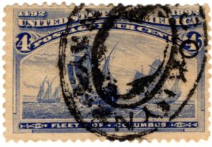USA 1893 Used SC233 Fleet of Columbus Ultramarine 4 Cent 1893