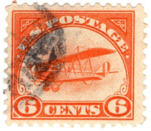 USA 1918 Used SCC1 Curtiss Jenny Orange 6 Cent 1918