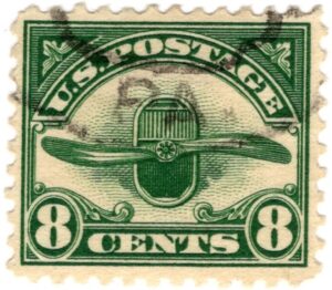 USA 1923 Used SCC4 Airplane Radiator and Wooden Propeller Dark green 8 Cent 1923
