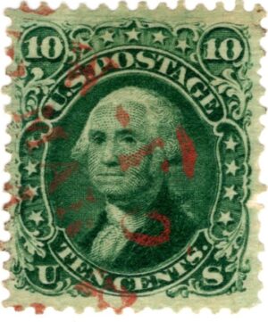 USA 1861 Used SC68 George Washington Green 10 Cent 1861