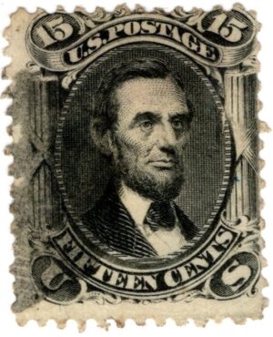 USA 1866 Used SC77 Abraham Lincoln Black 15 Cent 1866