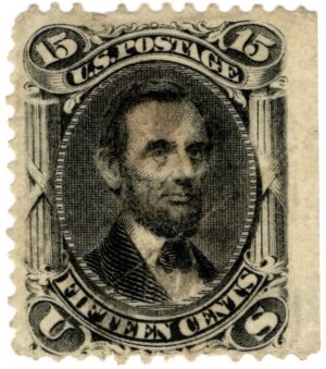 USA  Used SC98 Abraham Lincoln Black 15 Cent 1867 F Grill