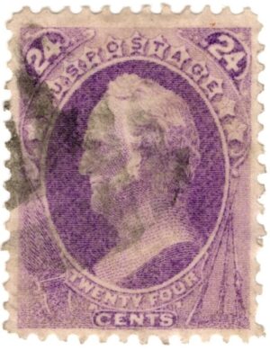 USA 1870 Used SC153 Winfield Scott (1786-1866), United States Army general Purple 24 Cent 1870