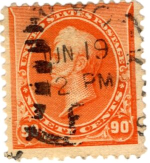 USA 1890 Used SC229 Commodore Oliver Hazard Perry (1785-1819) Orange 90 Cent 1890