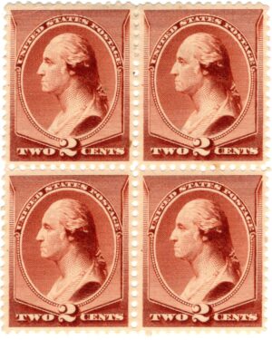 USA 1883 Mint SC210 George Washington Red Brown 2 Cent 1883