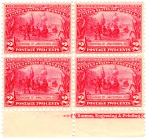 USA 1907 Mint SC329 Founding of Jamestown (1607) Carmine 2 Cent 1907