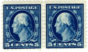 Pair USA 1917 Mint SC504 George Washington Blue 5 Cent 1917