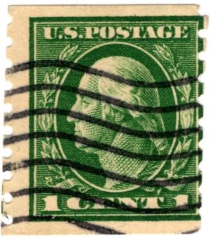 USA 1912 Used SC412 George Washington Coil 8.5 Green 1 Cent 1912 Off Center