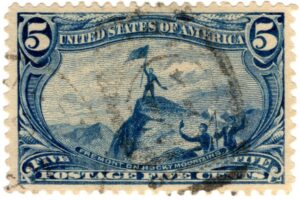 USA 1898 Used SC288 Major General John C. Frémont Dull blue 5 Cent 1898