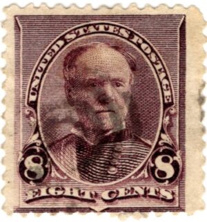 USA 1893 Used SC225 General William Tecumseh Sherman (1820-1891) Lilac 8 Cent 1893