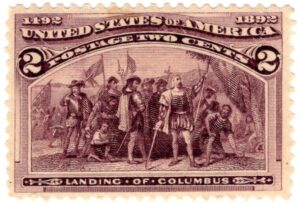 USA 1893 Mint Stamp SC231 Landing of Columbus Brown violet 2 Cent 1893