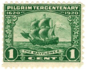 USA 1920 Mint Stamp SC548 The Mayflower (1609) Green 1 Cent 1920