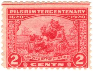 USA 1920 Mint Stamp SC549 Landing of the Pilgrims (1620) Carmine 2 Cent 1920