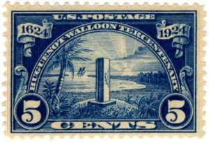 USA 1924 Mint Stamp SC616 Ribault Monument (1924), originally near Mayport, Florida Dark blue 5 Cent 1924
